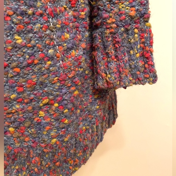 Curio New York Grey Red Chunky Knit Ribbed Alpaca Mohair Cardigan Sweater Size M - Picture 8 of 14